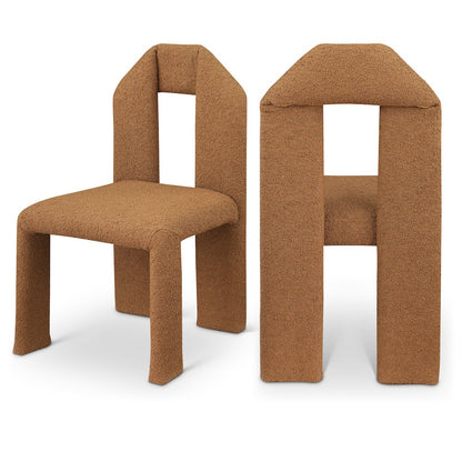 Bennett Saddle Boucle Fabric Dining Chair, Set of 2
