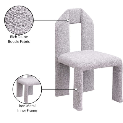 Bennett Taupe Boucle Fabric Dining Chair, Set of 2