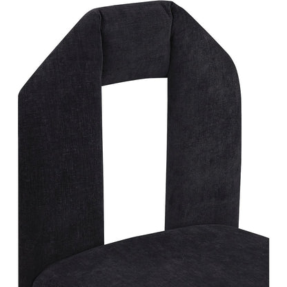 Bennett Black Chenille Fabric Dining Chair, Set of 2