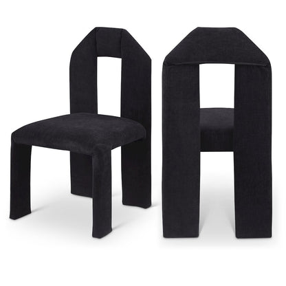 Bennett Black Chenille Fabric Dining Chair, Set of 2