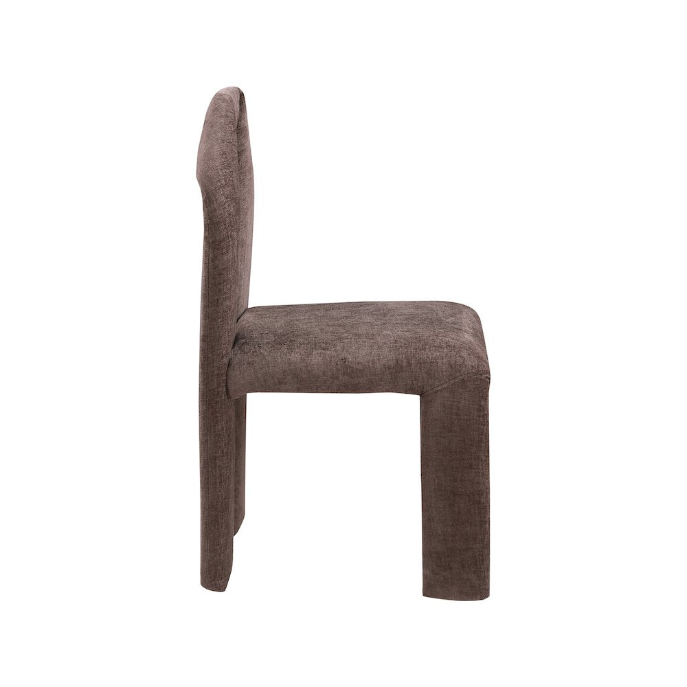 Bennett Brown Chenille Fabric Dining Chair, Set of 2