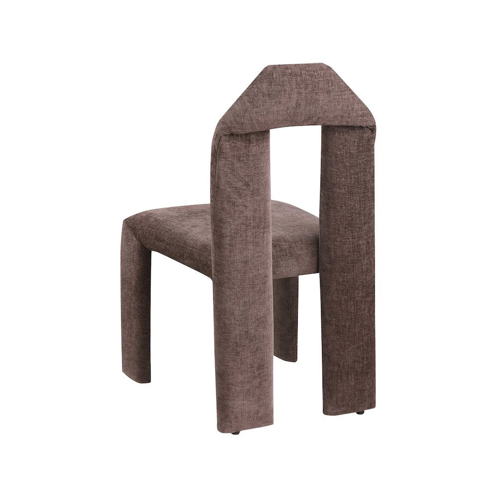 Bennett Brown Chenille Fabric Dining Chair, Set of 2