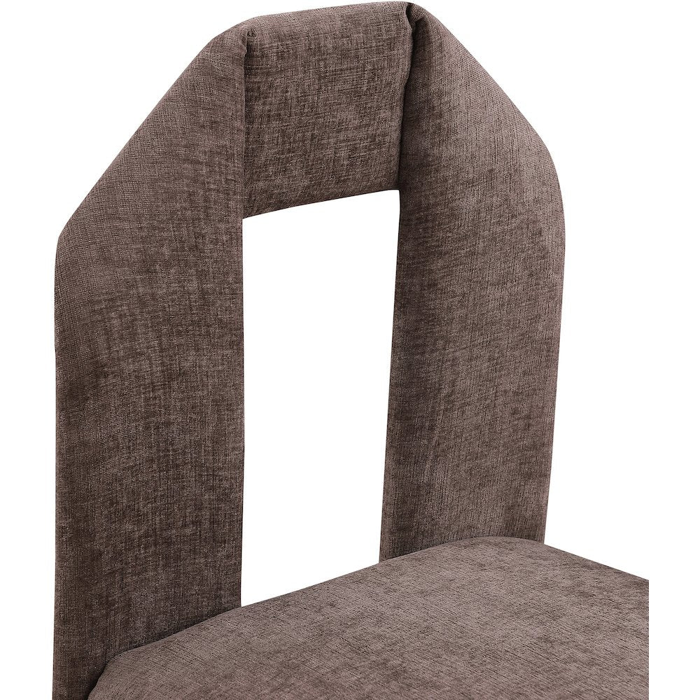 Bennett Brown Chenille Fabric Dining Chair, Set of 2