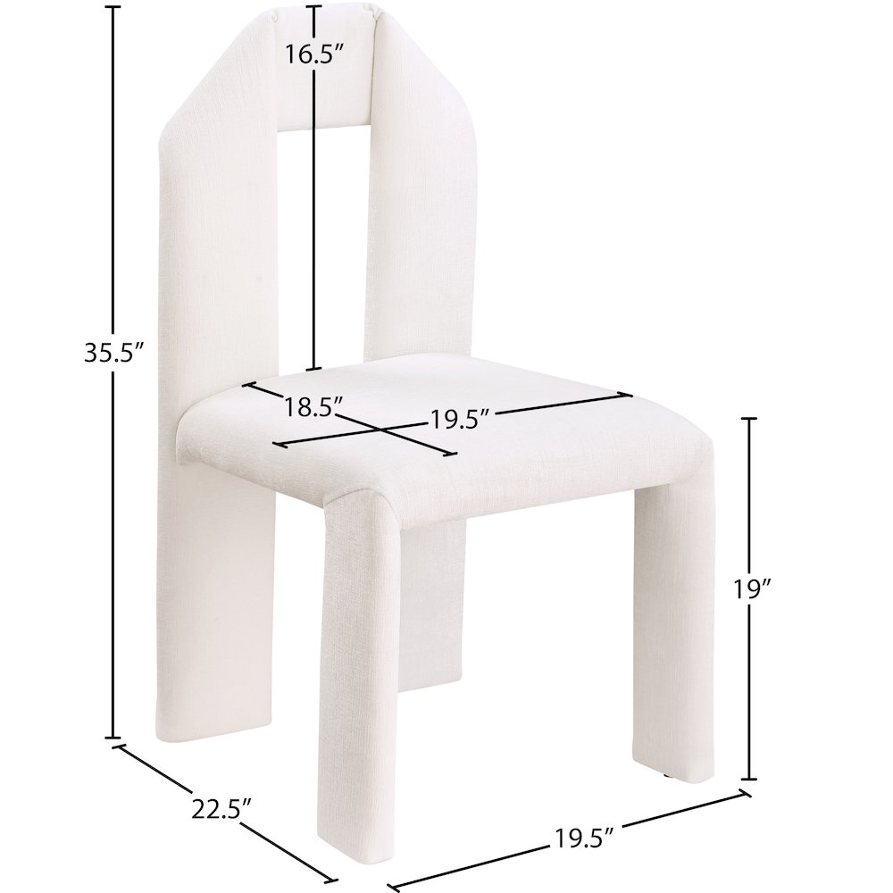 Bennett Cream Chenille Fabric Dining Chair, Set of 2