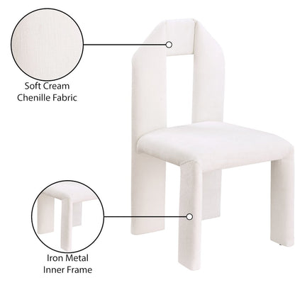 Bennett Cream Chenille Fabric Dining Chair, Set of 2