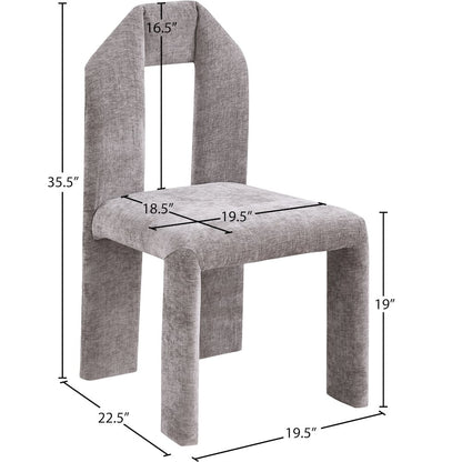 Bennett Grey Chenille Fabric Dining Chair, Set of 2