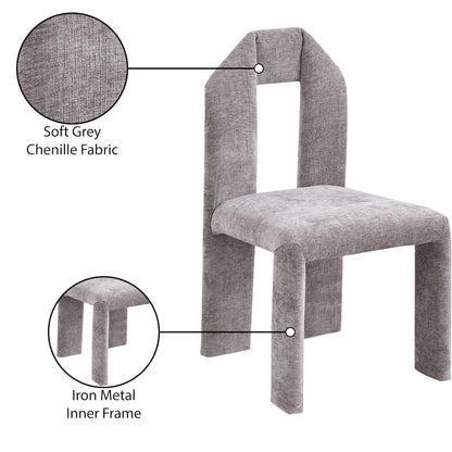 Bennett Grey Chenille Fabric Dining Chair, Set of 2