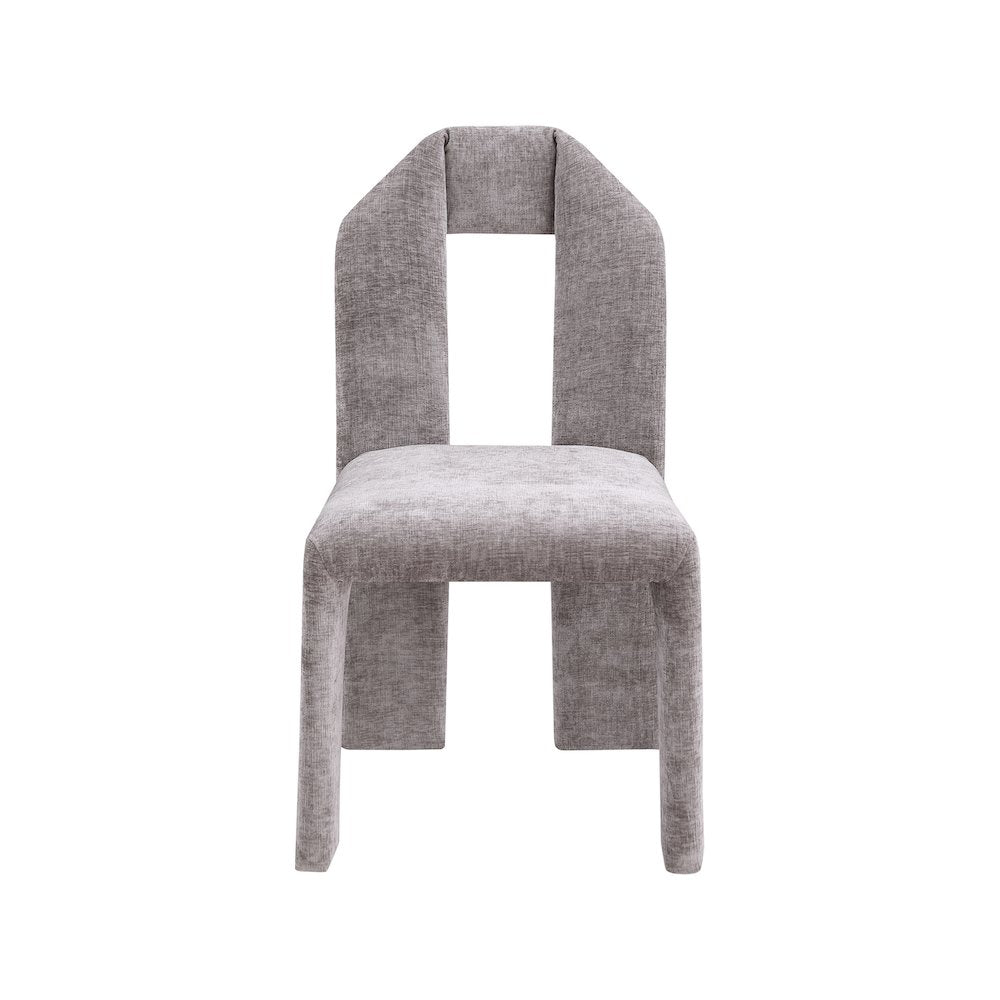 Bennett Grey Chenille Fabric Dining Chair, Set of 2