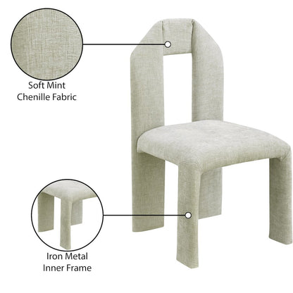 Bennett Mint Chenille Fabric Dining Chair, Set of 2