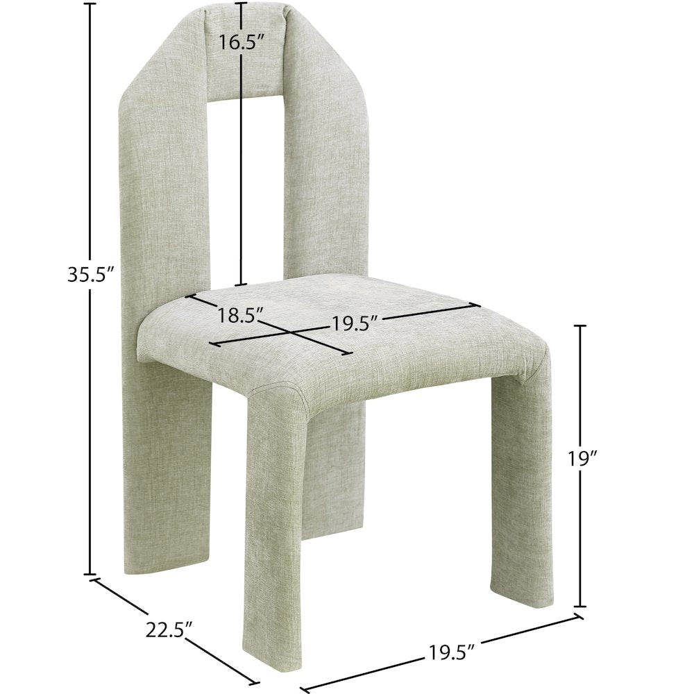 Bennett Mint Chenille Fabric Dining Chair, Set of 2