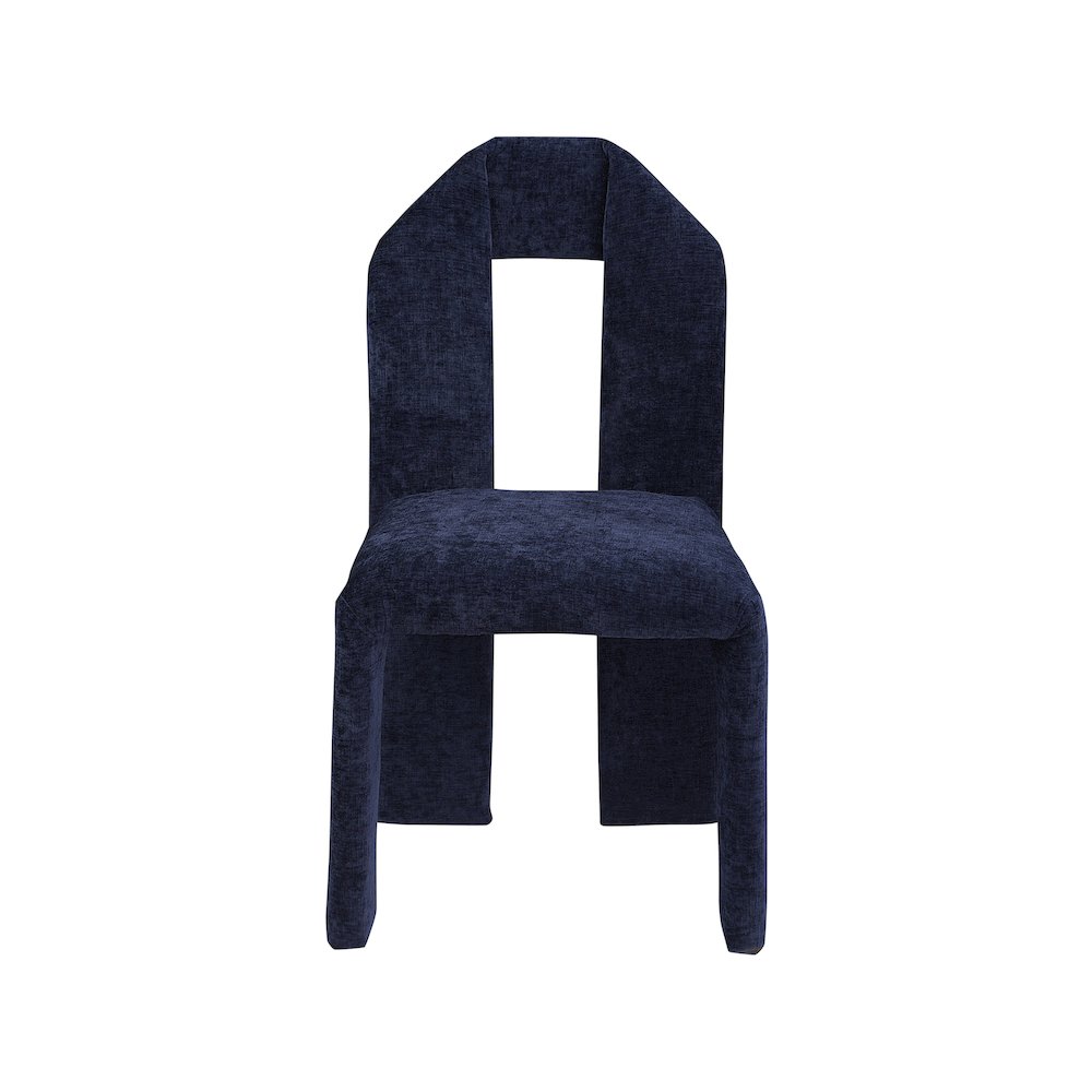 Bennett Navy Chenille Fabric Dining Chair, Set of 2