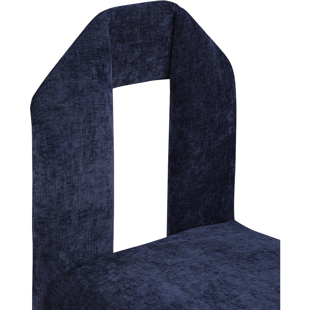 Bennett Navy Chenille Fabric Dining Chair, Set of 2