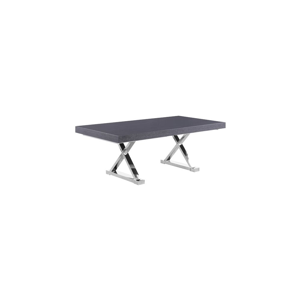 Excel Grey Oak Veneer Lacquer Extendable Dining Table