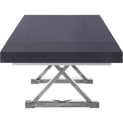 Excel Grey Oak Veneer Lacquer Extendable Dining Table