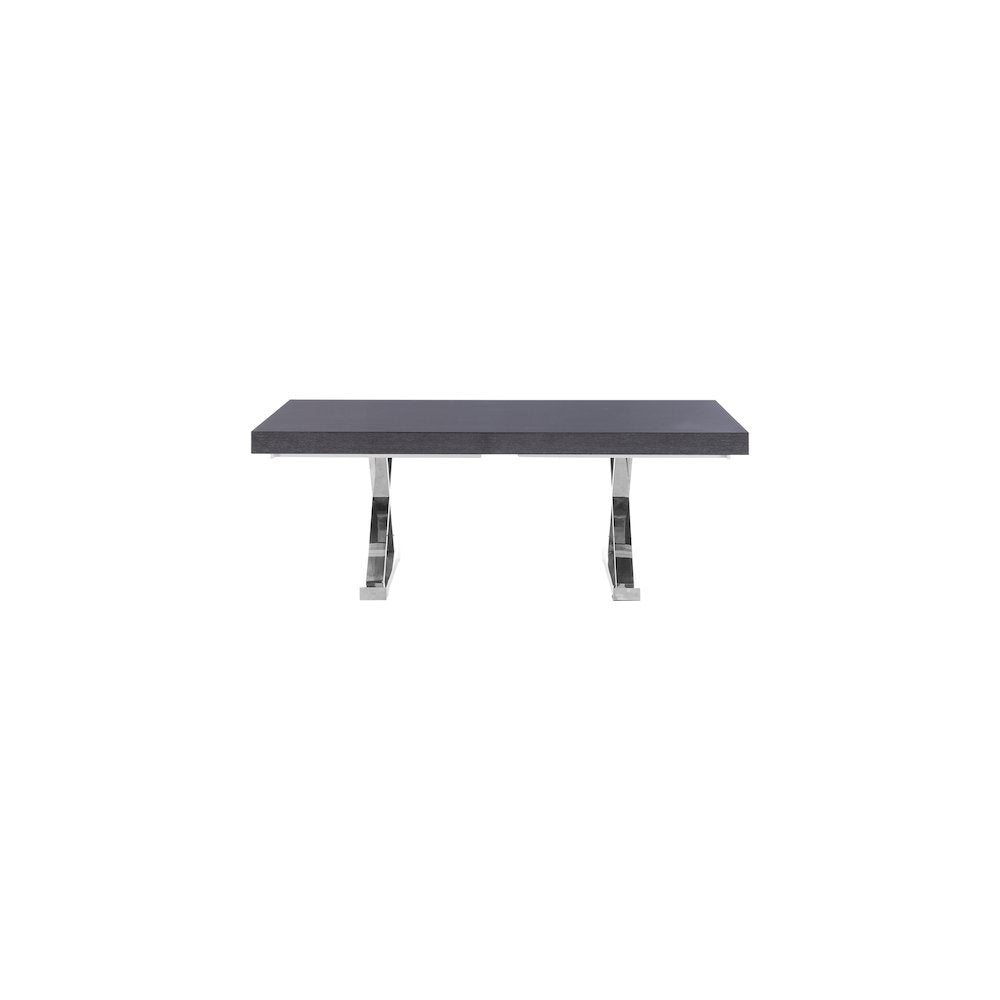 Excel Grey Oak Veneer Lacquer Extendable Dining Table