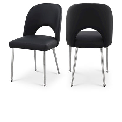 Logan Black Vegan Leather Dining Chair, Set of 2