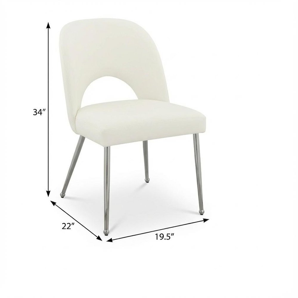 Chrome Vegan Leather Dining Chairs with Contemporary Design, Set of 2