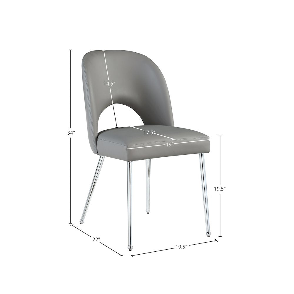 Logan Grey Vegan Leather Dining Chair, Set of 2
