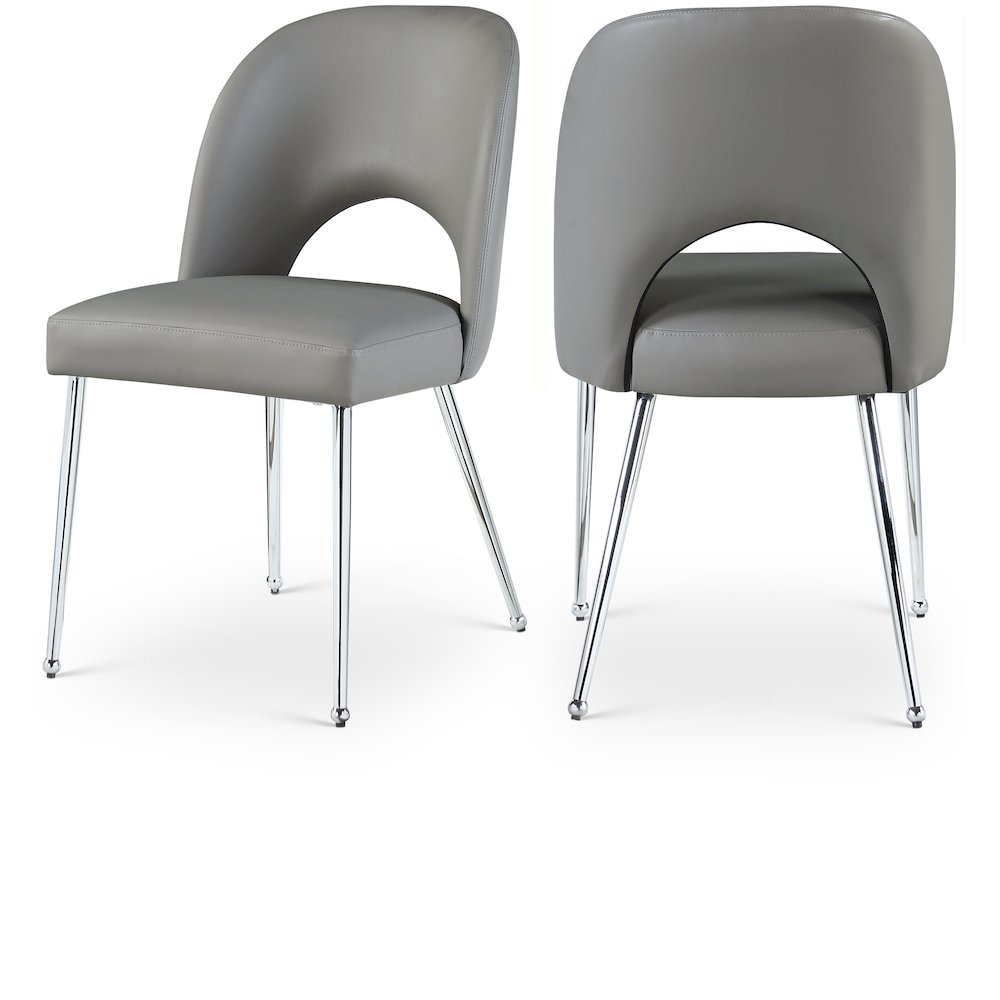 Logan Grey Vegan Leather Dining Chair, Set of 2