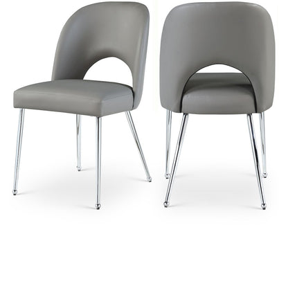 Logan Grey Vegan Leather Dining Chair, Set of 2