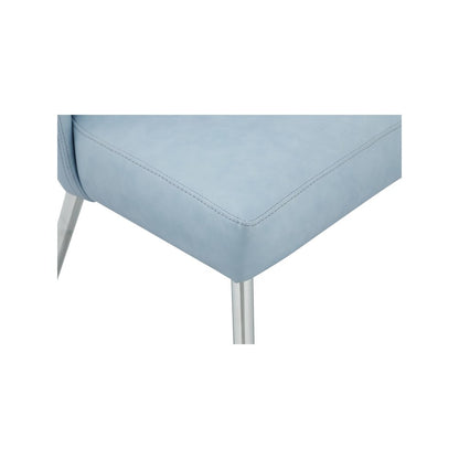 Logan Light Blue Vegan Leather Dining Chair, Set of 2