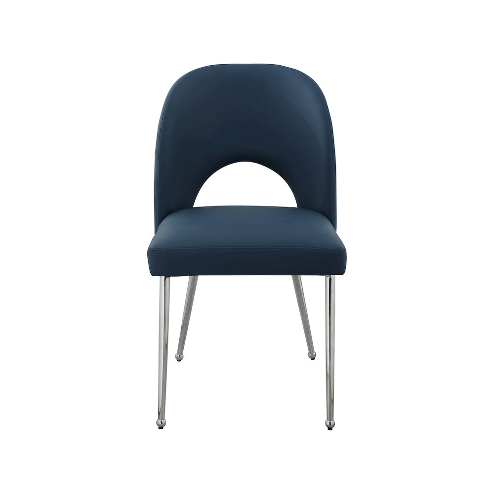 Logan Navy Vegan Leather Dining Chair, Set of 2