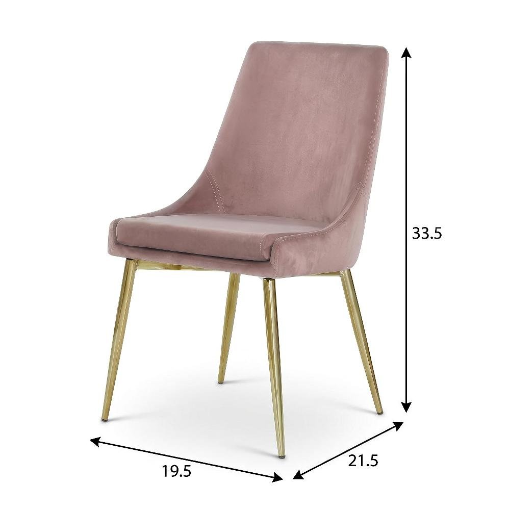 Gold Velvet 2-Piece Dining Chairs with Contemporary Design and Cushioned Seat