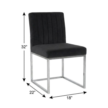 Chrome Velvet Dining Chairs Set of 2 with Contemporary Design and Durable Frame