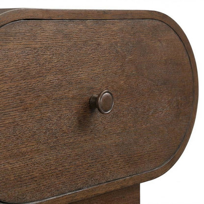 Brown Art Deco Nightstand with Sleek Finish and Compact Design