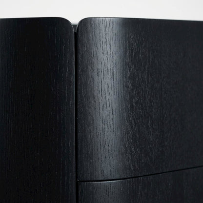 Contemporary Nightstand in Black Finish with Modern Design