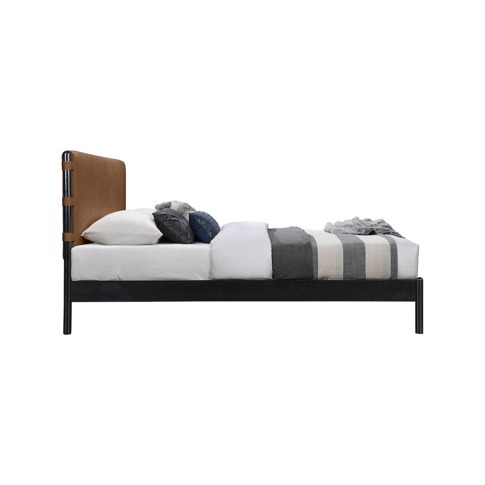 Abigail Cognac Vegan Leather Full Bed