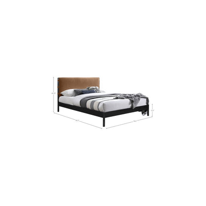 Abigail Cognac Vegan Leather King Bed