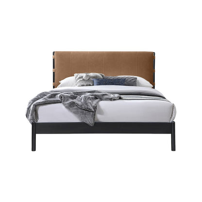 Abigail Cognac Vegan Leather King Bed
