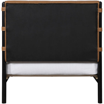 Abigail Cognac Vegan Leather Twin Bed