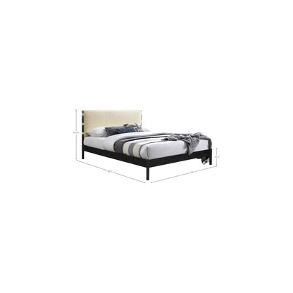 Abigail Cream Vegan Leather Full Bed