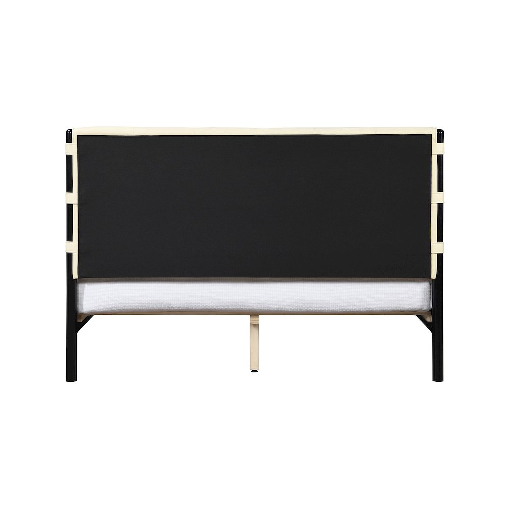 Abigail Cream Vegan Leather King Bed