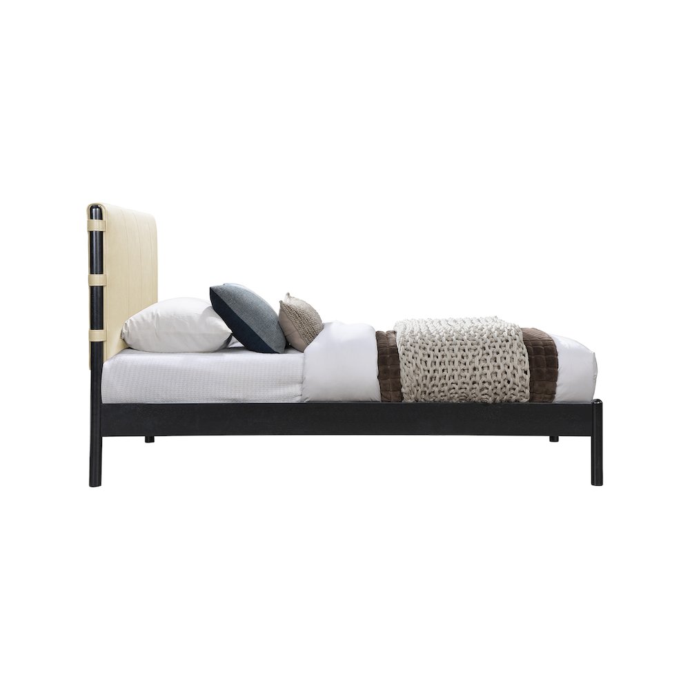 Abigail Cream Vegan Leather Twin Bed