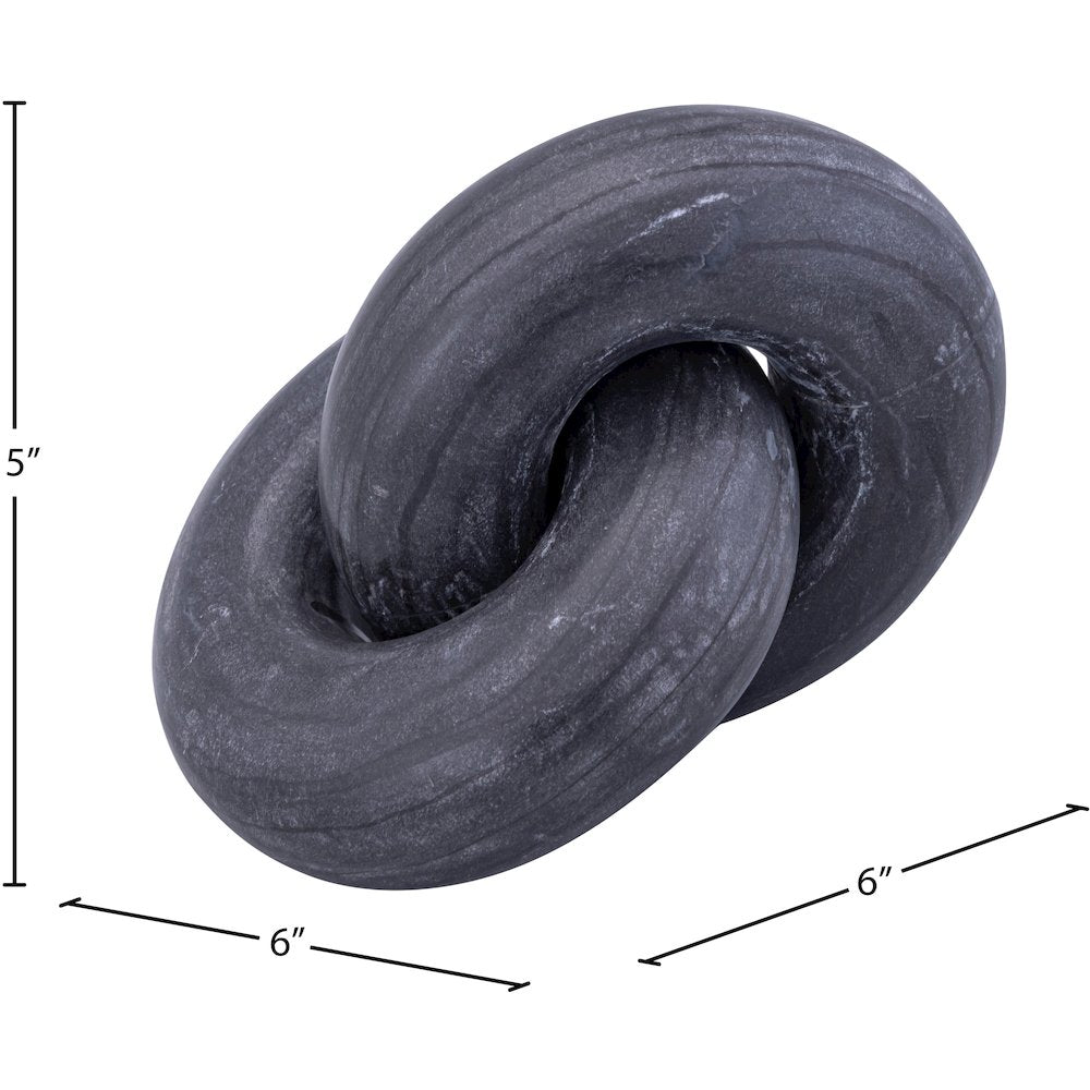 Knot Black Marble Decorative Knot