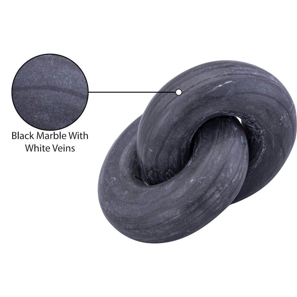 Knot Black Marble Decorative Knot