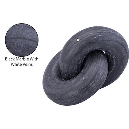 Knot Black Marble Decorative Knot