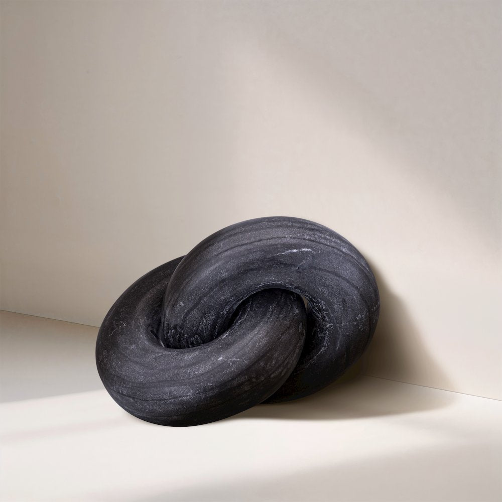 Knot Black Marble Decorative Knot