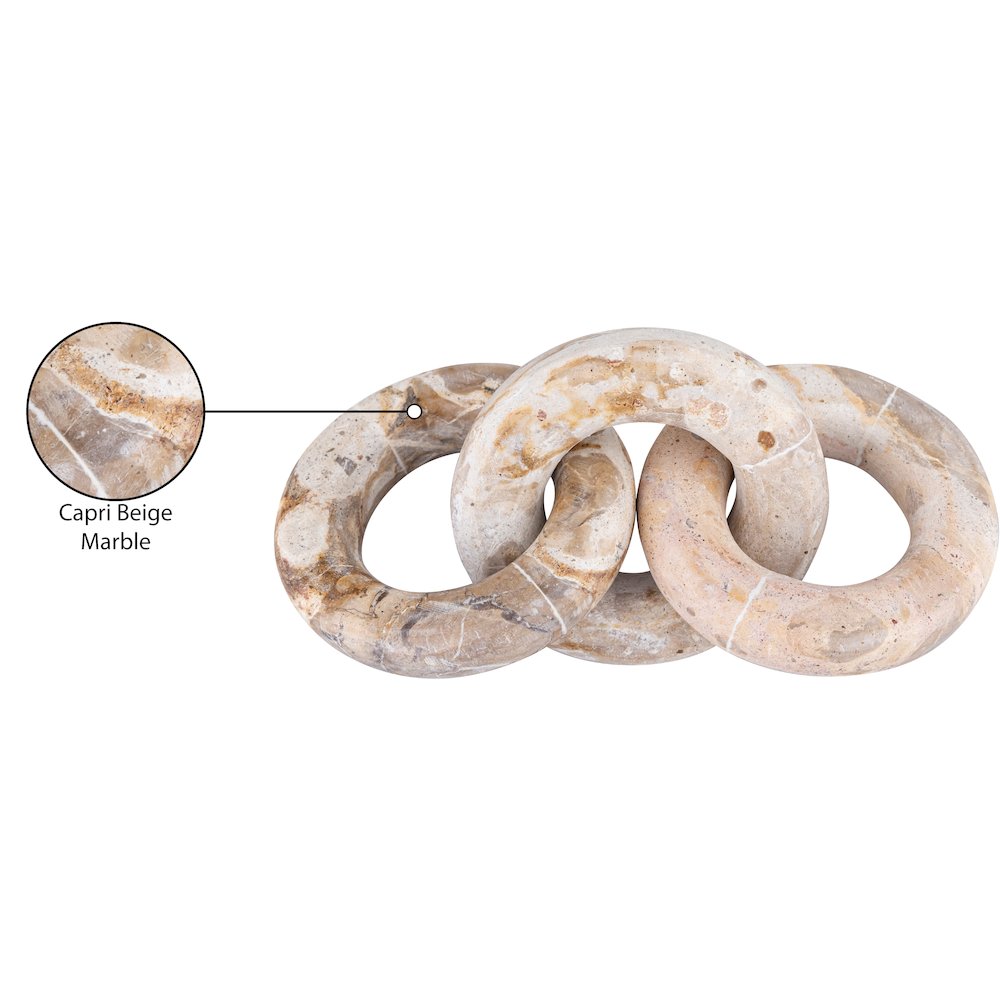 Rings Beige Marble Decorative Chain Links