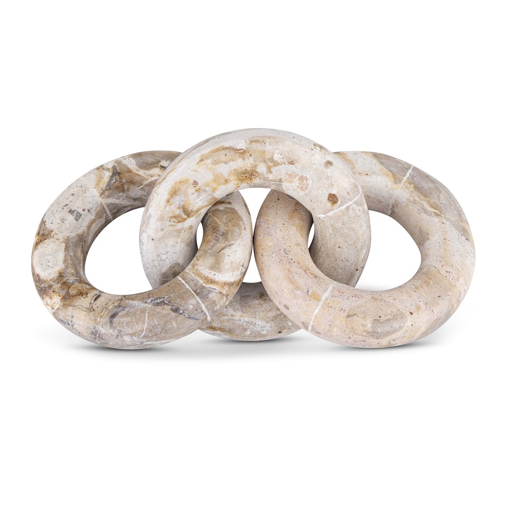 Rings Beige Marble Decorative Chain Links