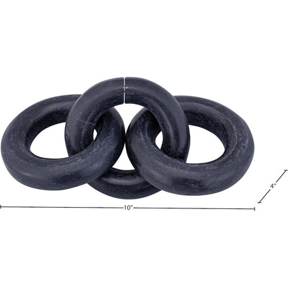 Rings Black Marble Decorative Chain Links