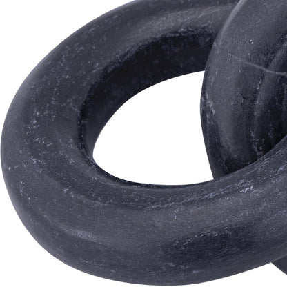 Rings Black Marble Decorative Chain Links