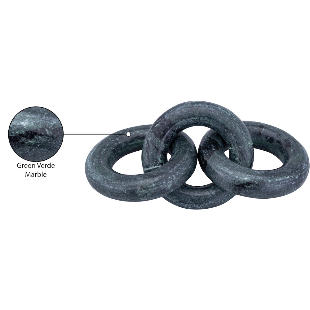 Rings Green Marble Decorative Chain Links