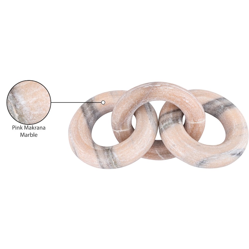 Rings Pink Marble Decorative Chain Links