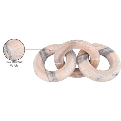Rings Pink Marble Decorative Chain Links