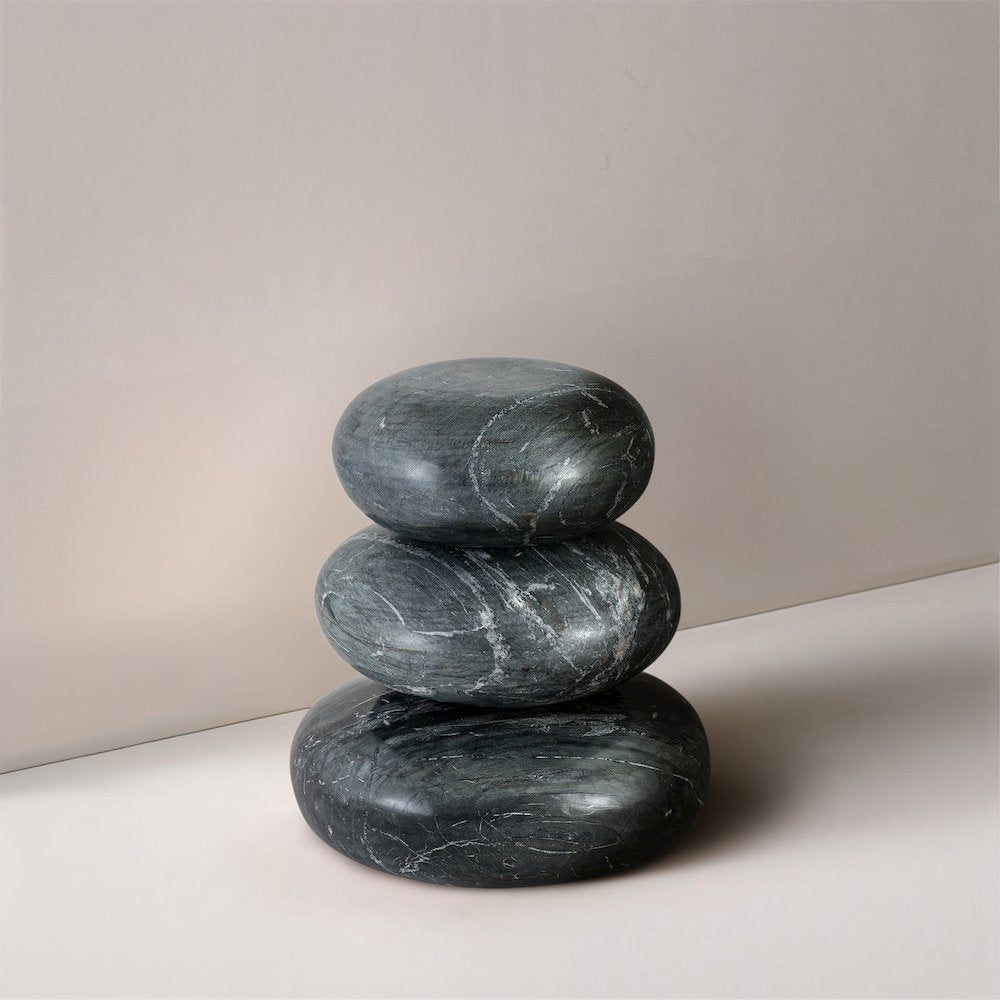 Pumpkin Black Marble 3pc. Decorative Object