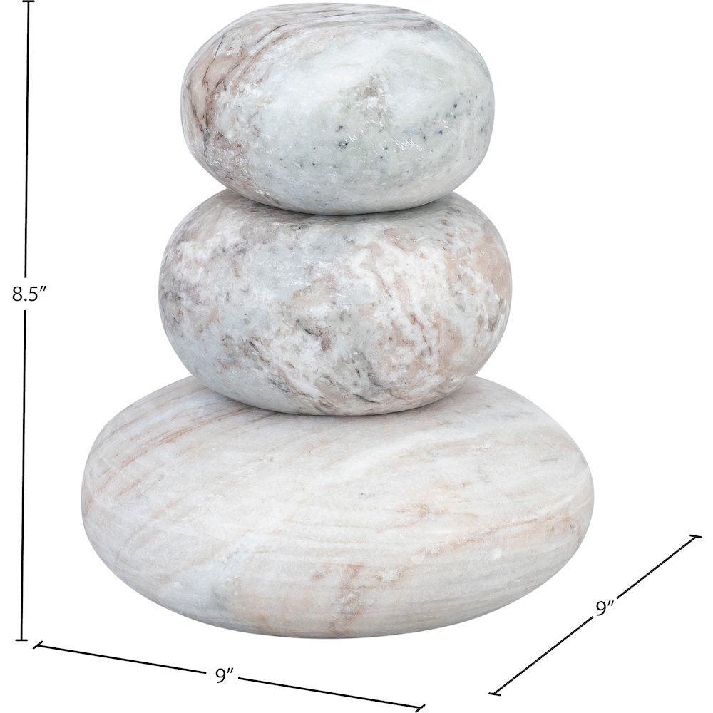 Pumpkin Brown Marble 3pc. Decorative Object